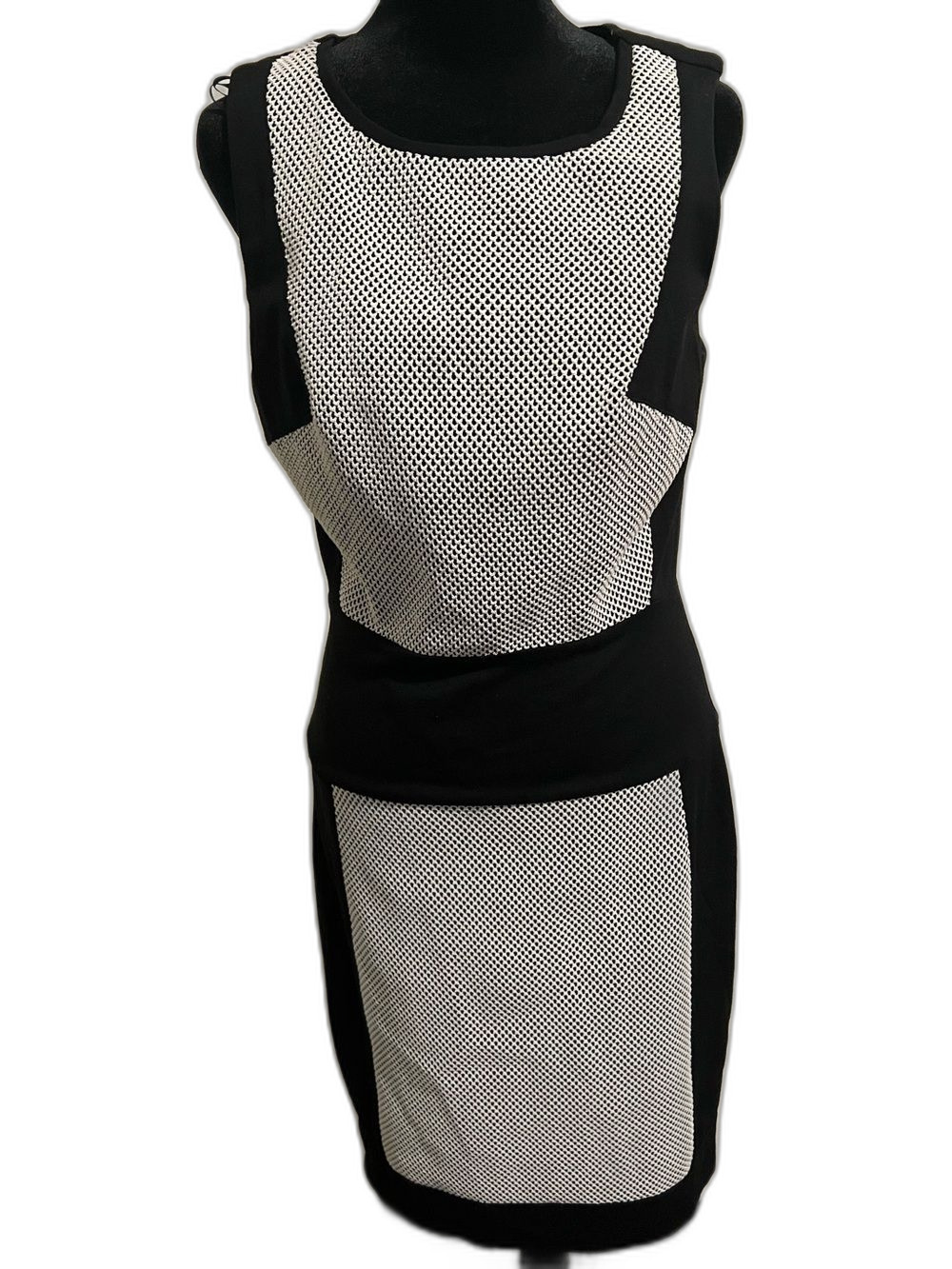 Gibson Latimer Black and White Textured Sheath Dress